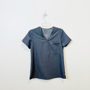 FIGS Catarina Top One-Pocket Scrub Graphite Gray Size XS